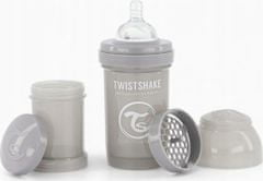 PADU Antikoliková láhev, Twistshake se savičkou, 0 m+, 180 ml, Pastel Grey