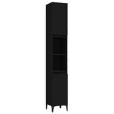 Vidaxl 3dílný set koupelnových skříněk černý kompozitní dřevo