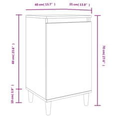 Greatstore Noční stolek bílý 40 x 35 x 70 cm kompozitní dřevo