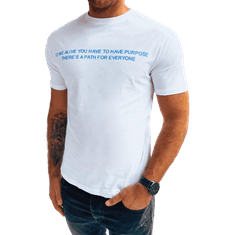 Dstreet Pánské tričko s potiskem PUPROSE bílé rx5193 M