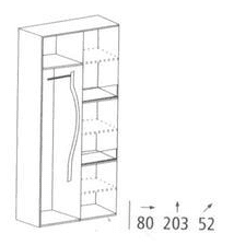 IDZCZAK MEBLE Šatní skříň SAN MARINO 80 cm dub craft šedý