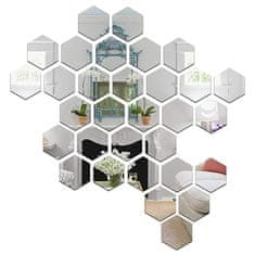 Cool Mango Hexawally - Nálepka na zeď se zrcadlem Hexagon- Nálepka na zrcadlo, Šestiúhelníkové umění na stěnu, Nálepka na geometrické zrcadlo