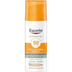 Eucerin Ochranný tónovací a matující gelový krém na obličej SPF 50+ Sun (Oil Control Tinted Sun Gel-Cream) 5 (Odstín Medium)