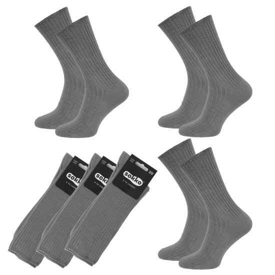 SOKKO 3x Dámské dlouhé ponožky šedá, netlačící 36-38