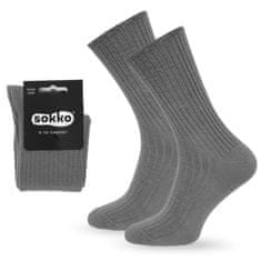 SOKKO 12x pánské dlouhé ponožky šedá bez tlaku 42-44