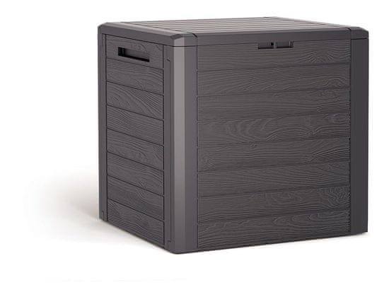 Prosperplast Zahradní box WOODEBOX, umbra Objem: 140 l