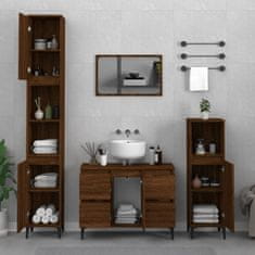 Greatstore 3dílný set koupelnového nábytku hnědý dub kompozitní dřevo