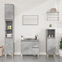 Vidaxl 4dílný set koupelnového nábytku betonově šedý kompozitní dřevo