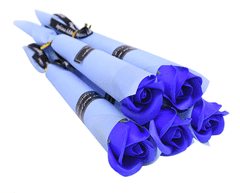 Medvídárek Mýdlová růže modrá 5ks dárkově balená