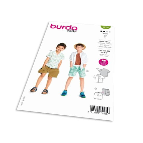 Burda Střih Burda 9285 - Dětská košile, kraťasy