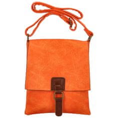 Paolo Bags Trendová dámská koženková crossbody Hugo, oranžová