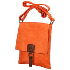 Paolo Bags Trendová dámská koženková crossbody Hugo, oranžová