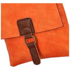 Paolo Bags Trendová dámská koženková crossbody Hugo, oranžová