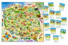 Castorland Puzzle Vzdělávací mapa Polsko 100 dílků + 28 naučných dílků