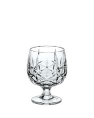 Bohemia Crystal Sada 6 sklenic Sheffield na brandy nebo koňak z olovnatého křišťálu.