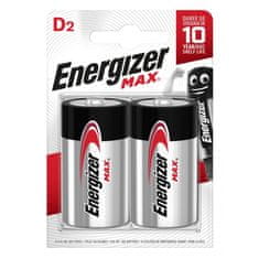 Energizer Baterie alkalická Max 1,5V, typ D, 2 ks