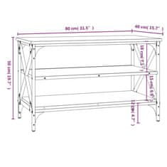 Vidaxl TV skříňka hnědý dub 80 x 40 x 50 cm kompozitní dřevo