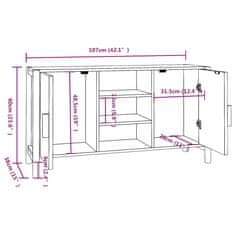 Vidaxl Příborník 107 x 38 x 60 cm kompozitní dřevo