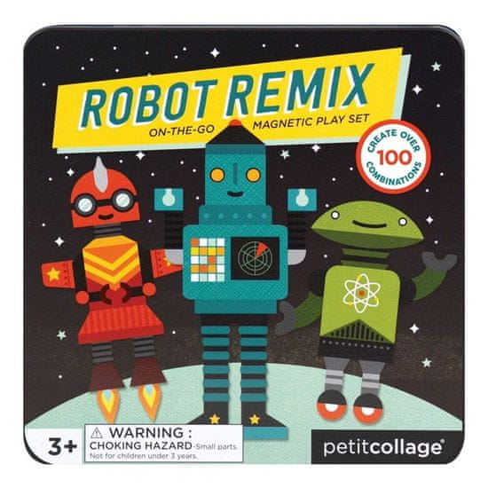 Petitcollage Magnetická knížka Roboti - poškozená kovová krabička