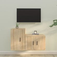 Greatstore 2dílný set TV skříněk dub sonoma kompozitní dřevo