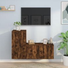 Greatstore 2dílný set TV skříněk kouřový dub kompozitní dřevo