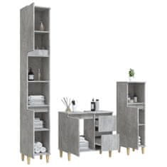 Greatstore 3dílný set koupelnových skříněk betonově šedý kompozitní dřevo