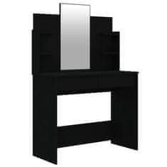 Greatstore Toaletní stolek se zrcadlem černý 96 x 40 x 142 cm