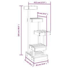 Greatstore Škrabadlo pro kočky bílé 45,5 x 49 x 103 masivní borové dřevo