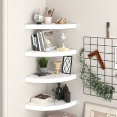 Vidaxl 323909 Floating Corner Shelves 4 pcs High Gloss White 35x35x3,8 cm MDF