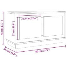 Vidaxl TV skříňka kouřový dub 80 x 35 x 45 cm kompozitní dřevo