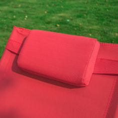 SoBuy SoBuy OGS28-R Houpací lehátko Opalovací lehátko Relaxační lehátko Zahradní lehátko s taškou látkou Červená Nosnost 150 kg