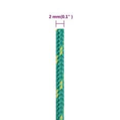 Vidaxl Lodní lano zelené 2 mm 500 m polypropylen