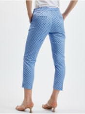 Orsay Modré dámské puntíkované zkrácené kalhoty 38