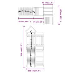 Vidaxl Hrací věž s lezeckou stěnou impregnované borové dřevo