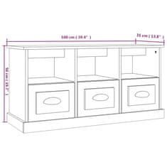 Vidaxl TV skříňka hnědý dub 100 x 35 x 50 cm kompozitní dřevo