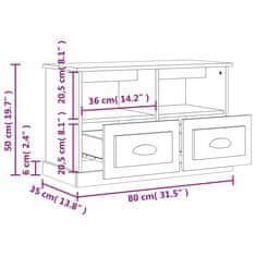 Vidaxl TV skříňka černá 80 x 35 x 50 cm kompozitní dřevo