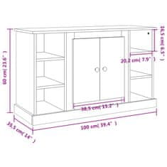 Greatstore Příborník bílý 100 x 35,5 x 60 cm kompozitní dřevo