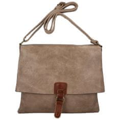 Paolo Bags Stylová dámská koženková crossbody Aleroba, tmavě béžová