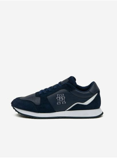 Tommy Hilfiger Tmavě modré pánské kožené tenisky Tommy Hilfiger Runner Evo