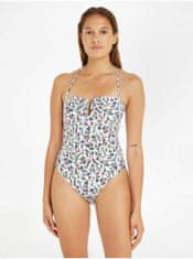 Tommy Hilfiger Bílé dámské květované jednodílné plavky Tommy Hilfiger Underwear S