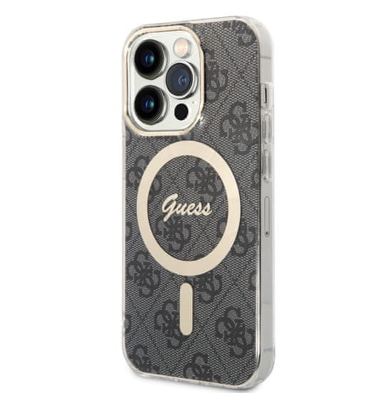 Guess 4G IML MagSafe Kompatibilní Zadní Kryt pro iPhone 14 Pro Black