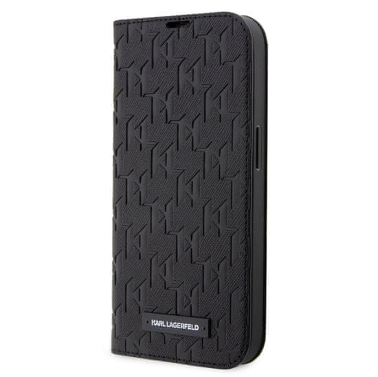 Karl Lagerfeld Lagerfeld PU Saffiano Monogram Book Pouzdro pro iPhone 13 Pro Max Black