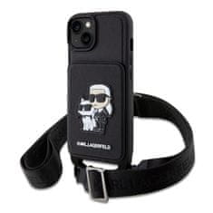 Karl Lagerfeld Lagerfeld Saffiano Crossbody Karl and Choupette NFT Kryt pro iPhone 14 Black