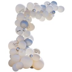 MojeParty Sada balónků na balónkový oblouk bílá/stříbrná Hen party 75 ks
