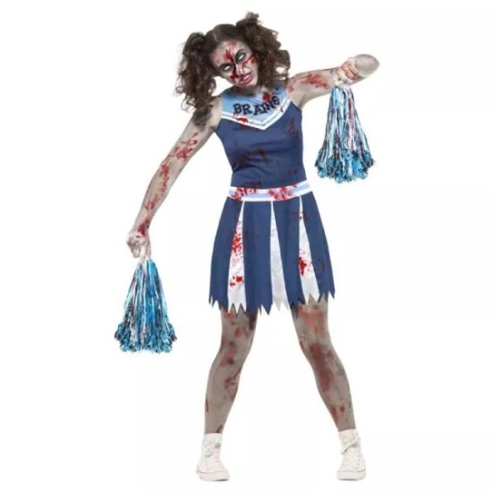Smiffys Kostým dámský Zombie roztleskávačka modrá vel. XS