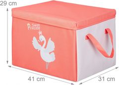 TWM úložný box/obal na hraní Swan 41 cm polyester růžový