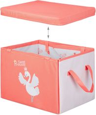 TWM úložný box/obal na hraní Swan 41 cm polyester růžový
