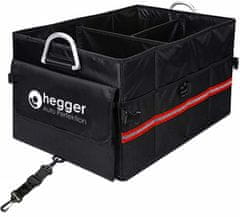 HEGGER Car Boot Organiser Taška do kufru auta 46 x 31 x 24 cm Skládací taška do auta s 5 vnějšími kapsami v černé barvě s protiskluzovými pásky na suchý zip