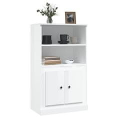 Greatstore Skříň highboard lesklá bílá 60 x 35,5 x 103,5 kompozitní dřevo