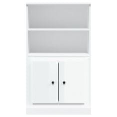 Greatstore Skříň highboard lesklá bílá 60 x 35,5 x 103,5 kompozitní dřevo